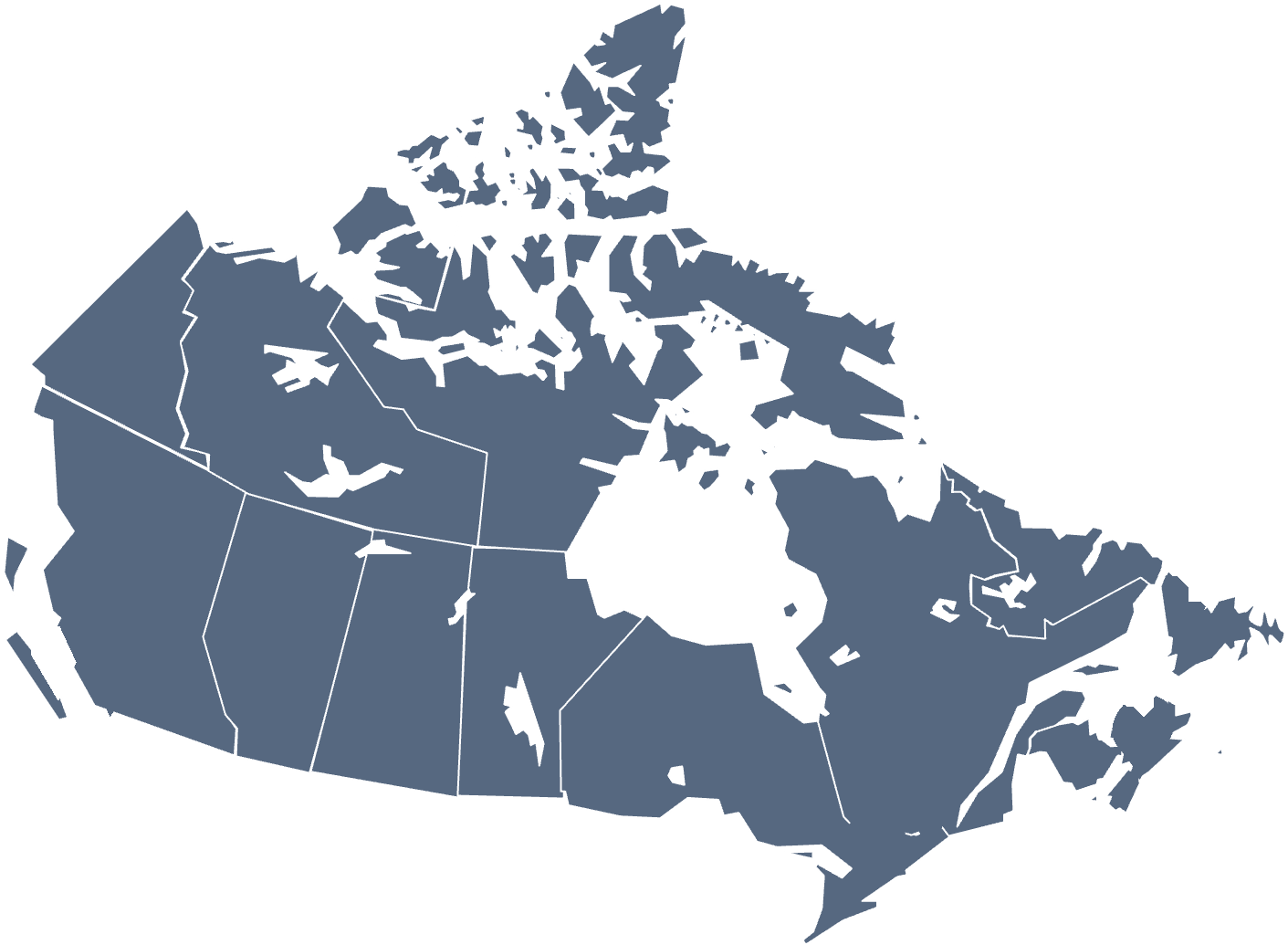 Map of Canada marking Adamek Financial and Sterling Brokers offices in Victoria, Vancouver, Red Deer, Toronto, Ottawa, Halifax, St. Johns.